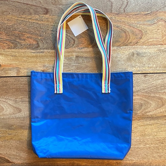 Blue Tote with Rainbow Straps - Picture 2 of 8